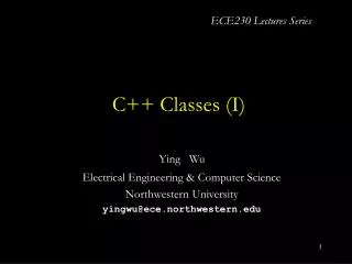 C++ Classes (I)