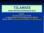 TILAWATI Metode Praktis Cepat Tartil Membaca AL Qur’an - slide 1