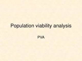 Population viability analysis