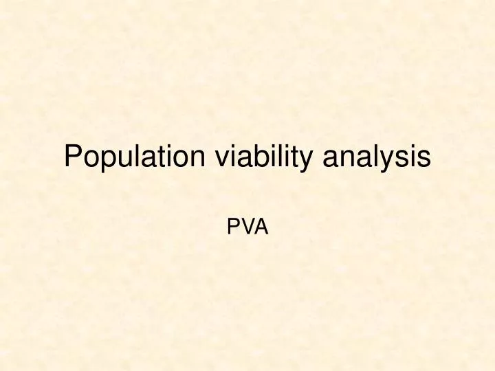 population viability analysis