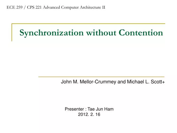 synchronization without contention