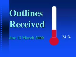 Outlines Received due 13 March 2000