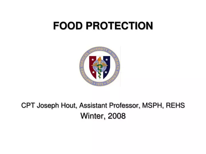 cpt joseph hout assistant professor msph rehs winter 2008