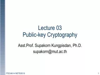Lecture 03 Public-key Cryptography