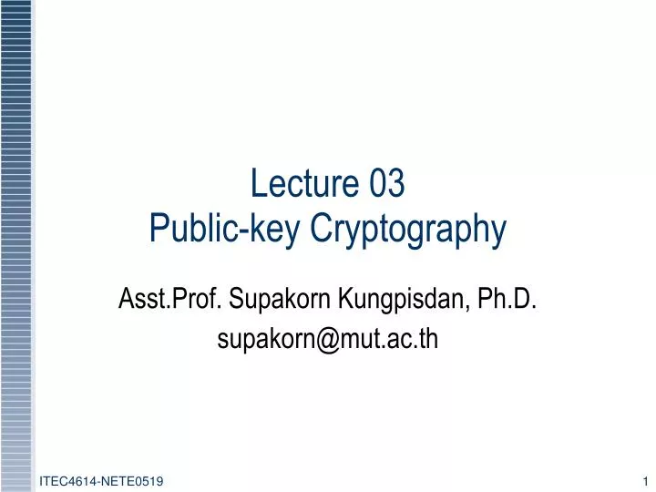 lecture 03 public key cryptography