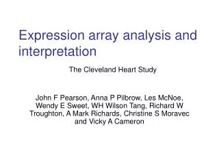 Expression array analysis and interpretation