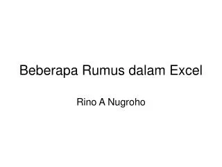 beberapa rumus dalam excel