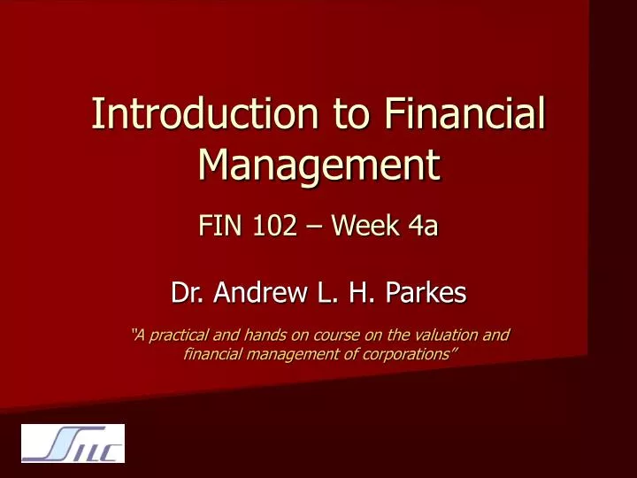 introduction to financial management fin 102 week 4a