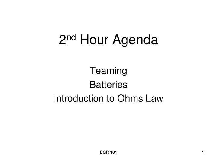 2 nd hour agenda