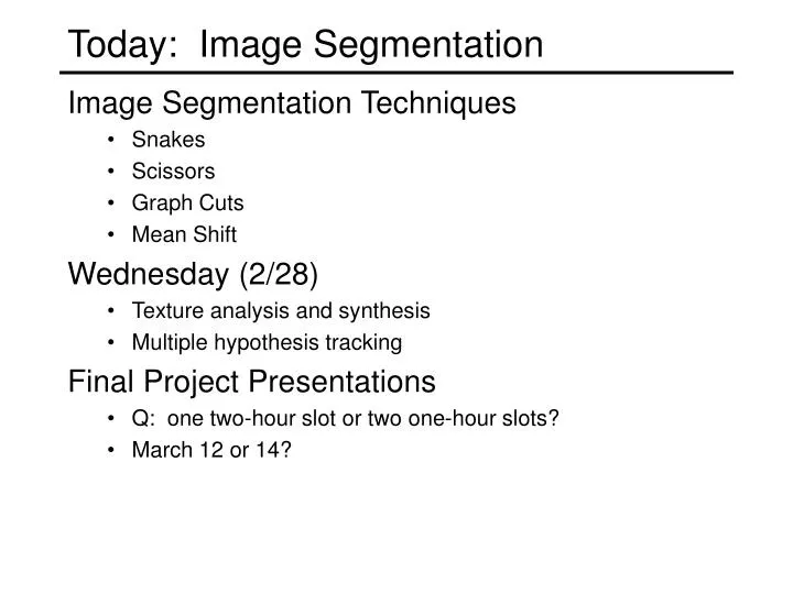 today image segmentation
