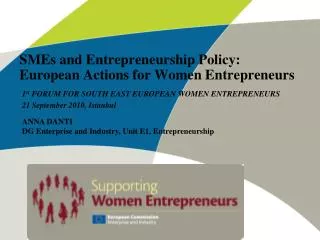SMEs and Entrepreneurship Policy: European Actions for Women Entrepreneurs