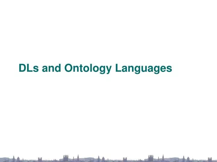 dls and ontology languages