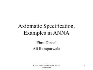 Axiomatic Specification, Examples in ANNA