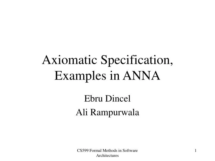 axiomatic specification examples in anna