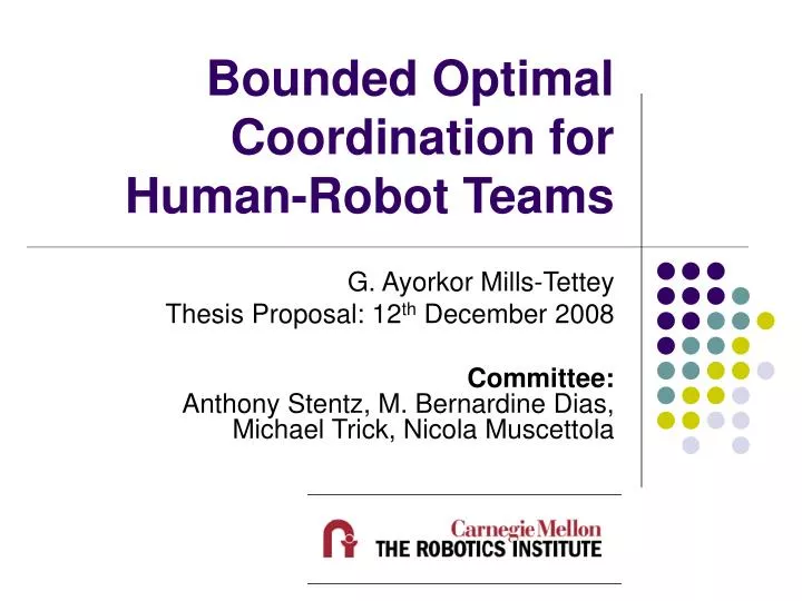 bounded optimal coordination for human robot teams