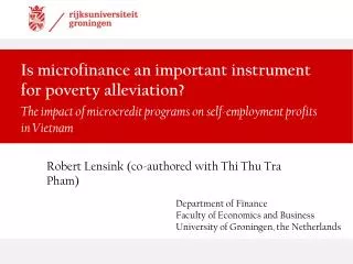 Is microfinance an important instrument for poverty alleviation?