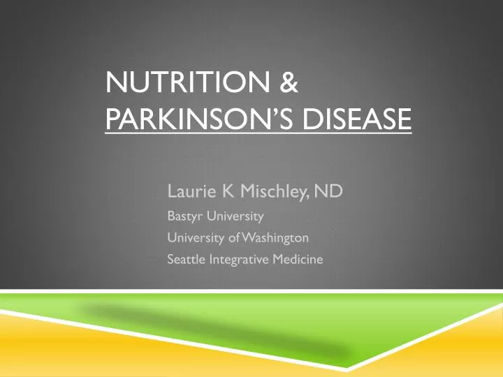 nutrition parkinson s disease