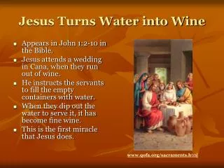 Jesus Turns Water into Wine