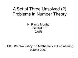 A Set of Three Unsolved (?) Problems in Number Theory