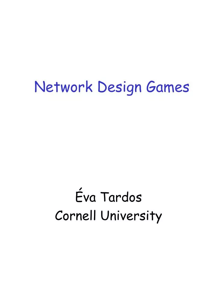 network design games