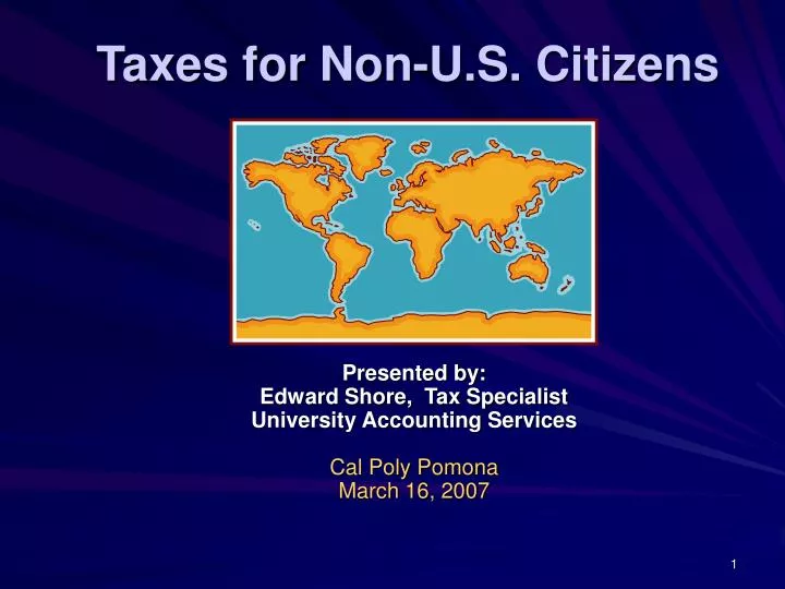 taxes for non u s citizens