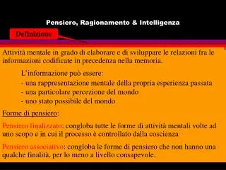 pensiero ragionamento intelligenza