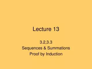 Lecture 13