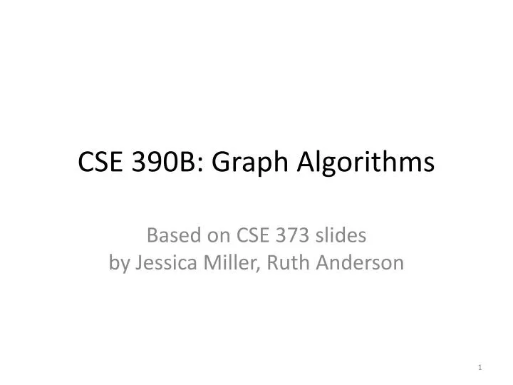 cse 390b graph algorithms