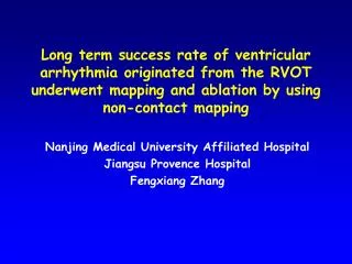 Nanjing Medical University Affiliated Hospital Jiangsu Provence Hospital Fengxiang Zhang