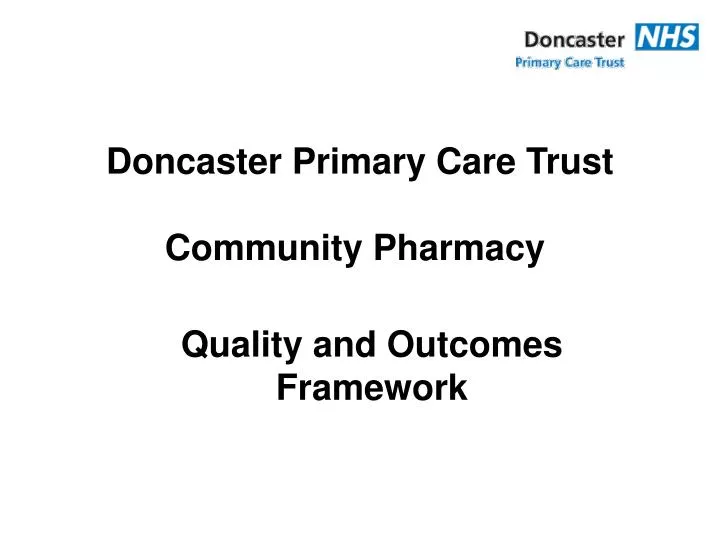 doncaster primary care trust community pharmacy
