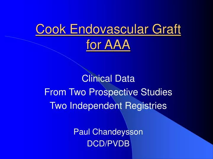 cook endovascular graft for aaa