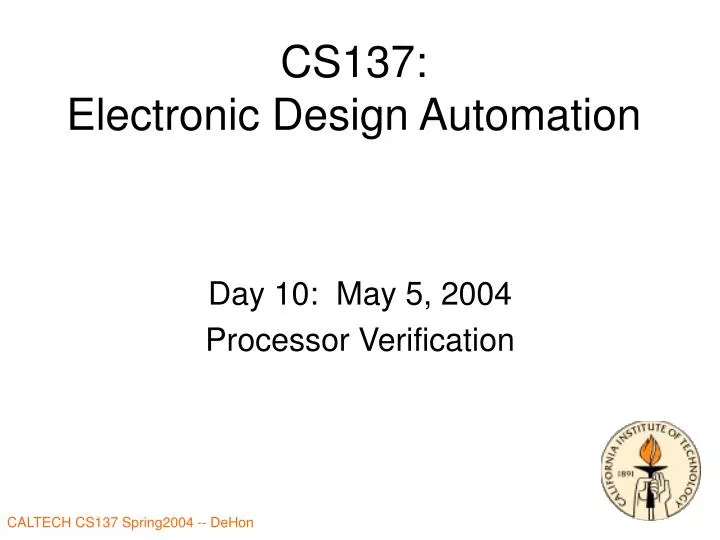 cs137 electronic design automation