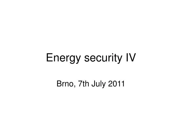 energy security iv