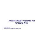 De hedendaagse relevantie van het begrip Aretè Robbert Baruch - slide 1