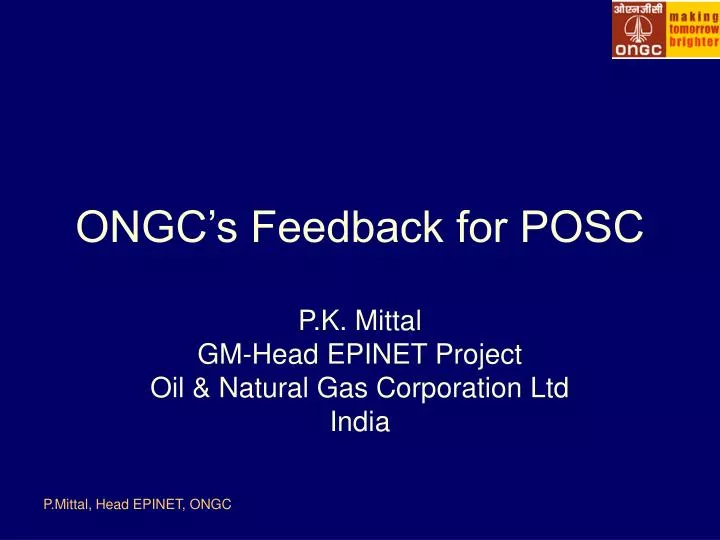 ongc s feedback for posc