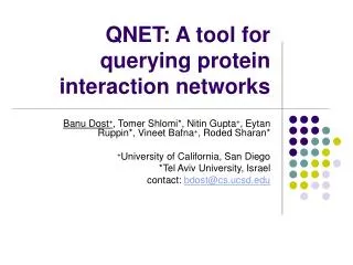 QNET: A tool for querying protein interaction networks