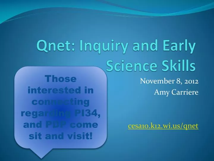 qnet inquiry and early science skills