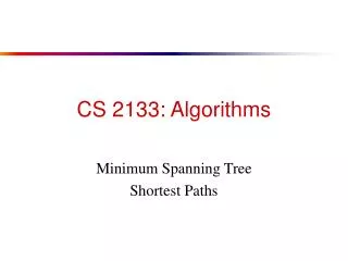 cs 2133 algorithms