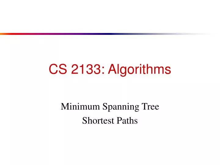 cs 2133 algorithms