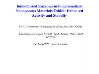 Immobilized Enzymes in Functionalized Nanoporous Materials Exhibit Enhanced Activity and Stability