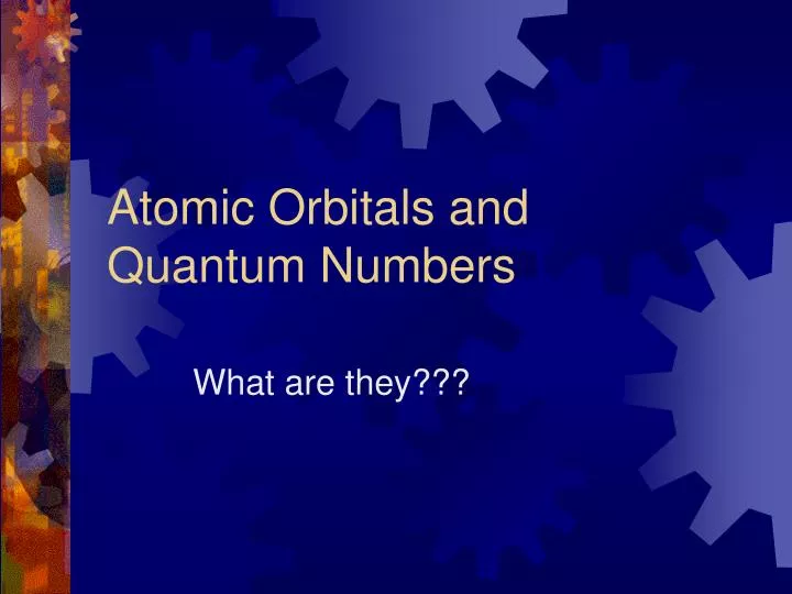 atomic orbitals and quantum numbers