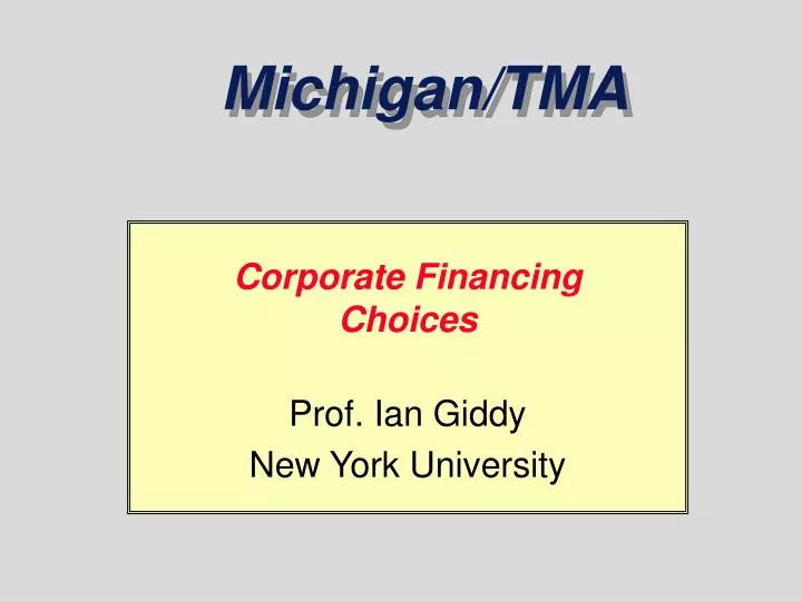 corporate financing choices