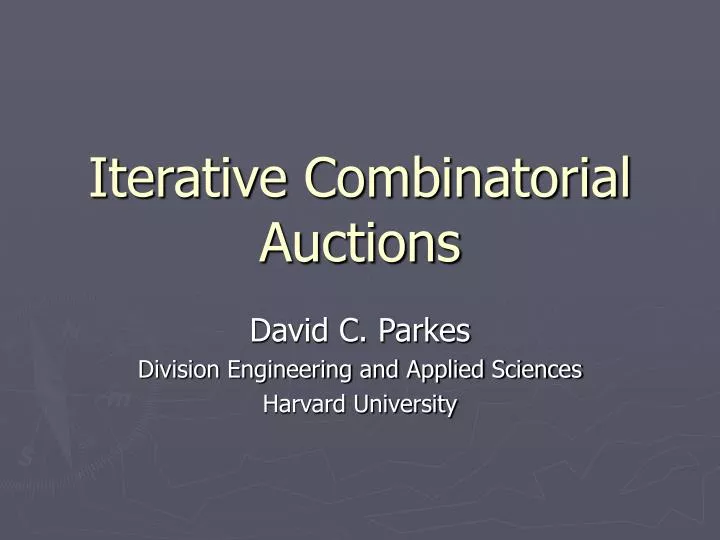 iterative combinatorial auctions