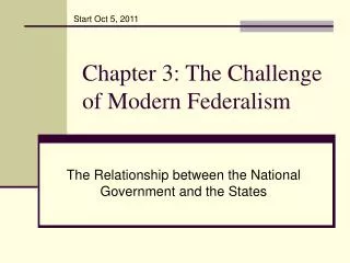 Chapter 3: The Challenge of Modern Federalism