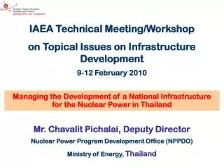 IAEA Technical Meeting/Workshop on Topical Issues on Infrastructure Development 9-12 February 2010