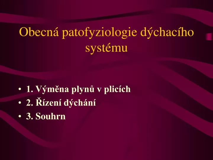 obecn patofyziologie d chac ho syst mu