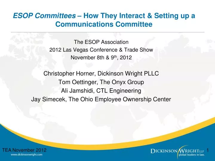 esop committees how they interact setting up a communications committee