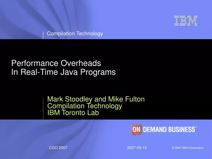 performance overheads in real time java programs