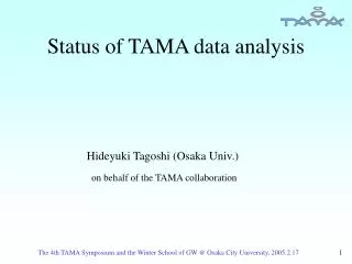 Status of TAMA data analysis