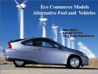 Eco Commerce Models Alternative Fuel and Vehicles